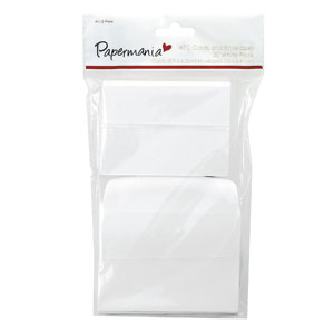 ATC-kortit ja kuoret, 50 kpl, valkoinen - Korttipohjapakkaukset (sis. kuoret) - 99-1515000 - 1