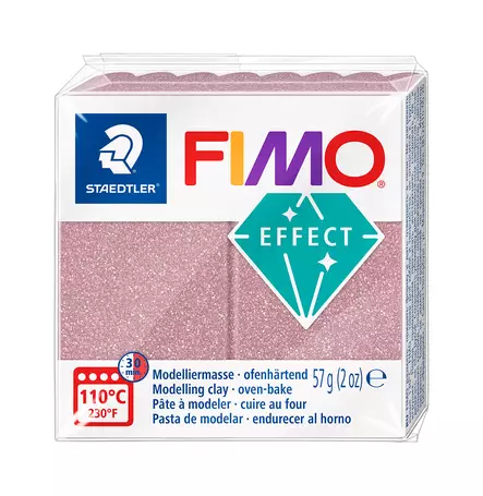 Fimo Effect, Glitter ruusukulta - FIMO Soft ja Effect -muovailumassat - 8010-212 - 1
